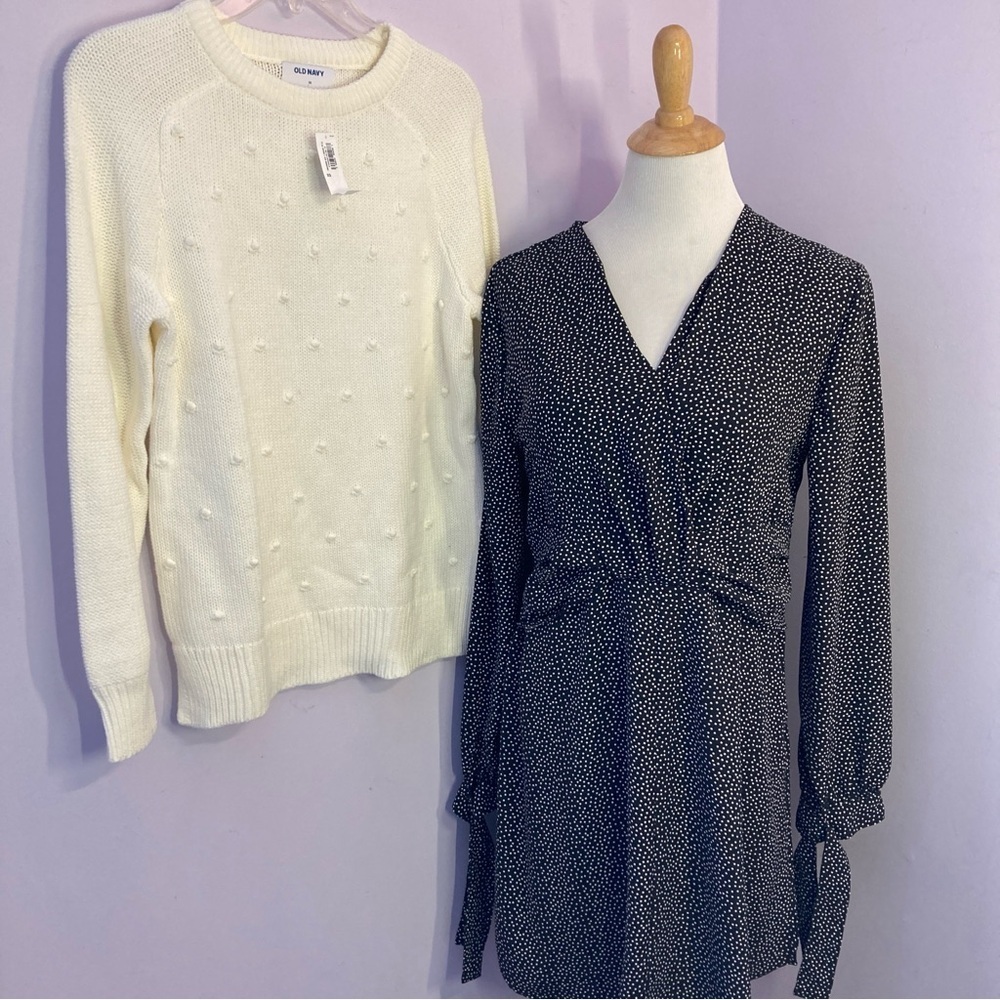 & Layered Dress & Old Navy Sweater( NWT), Set of 2, Size XS